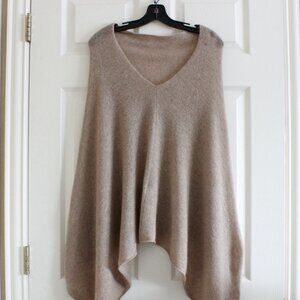 Brodie Cashmere Classic Cashmere Poncho Light Brown One Size